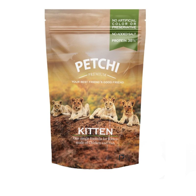 غذای خشک پریمیوم بچه گربه پتچی مدل kitten وزن 1.7کیلوگرم